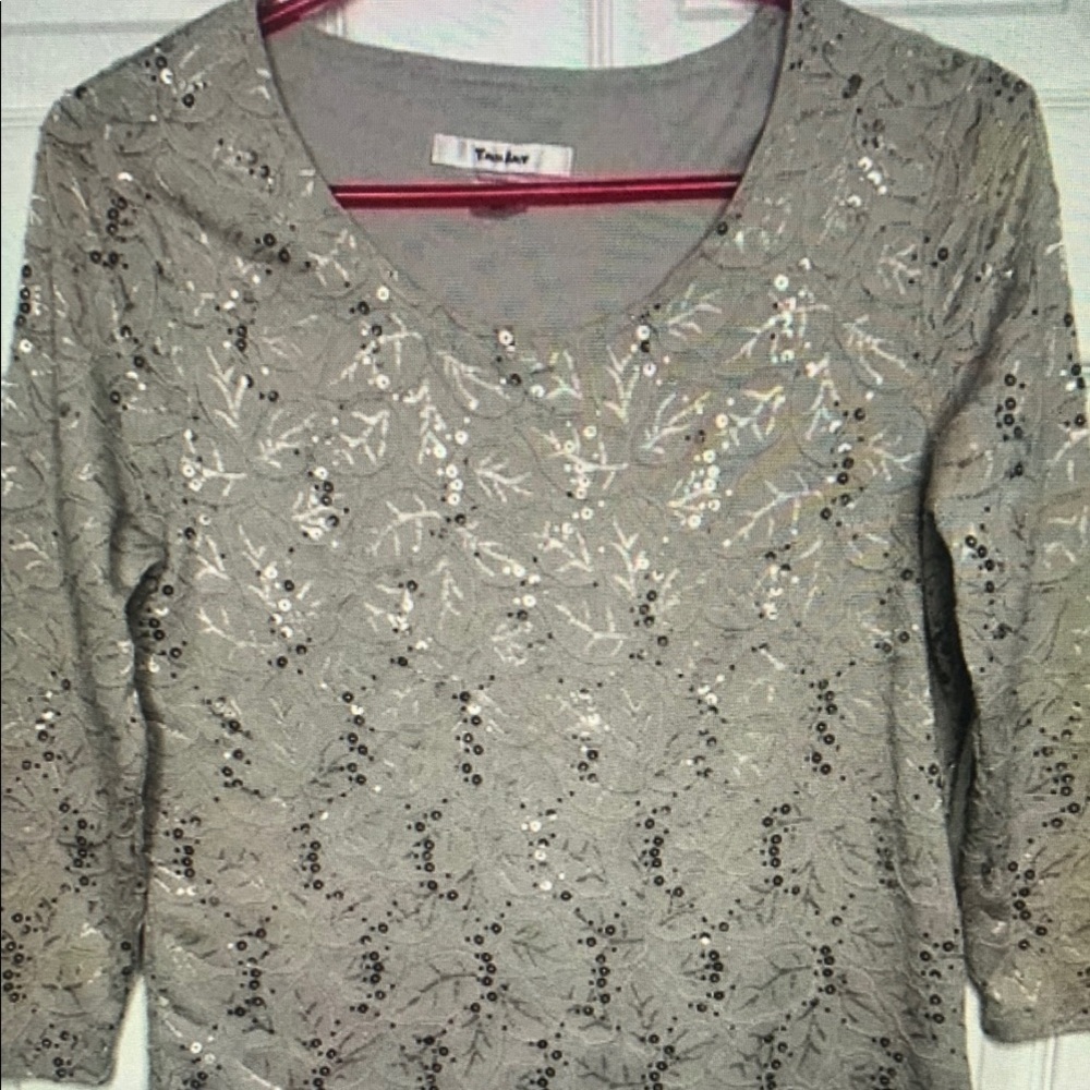 Target Gray Sequin Embellished Top